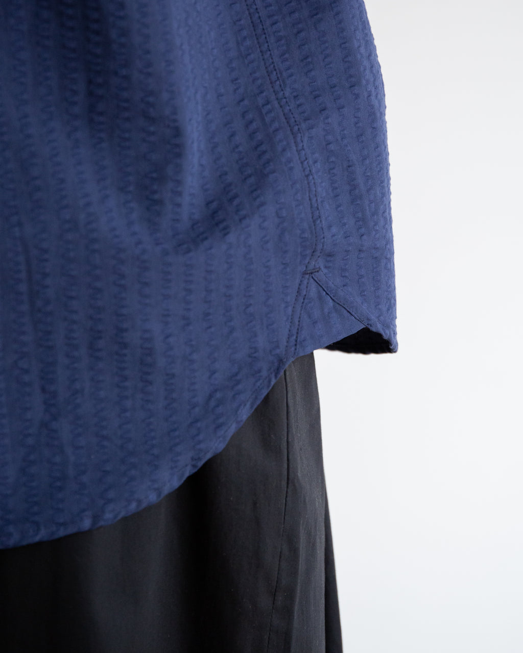 Arne Shirt -  Dark Blue Seersucker