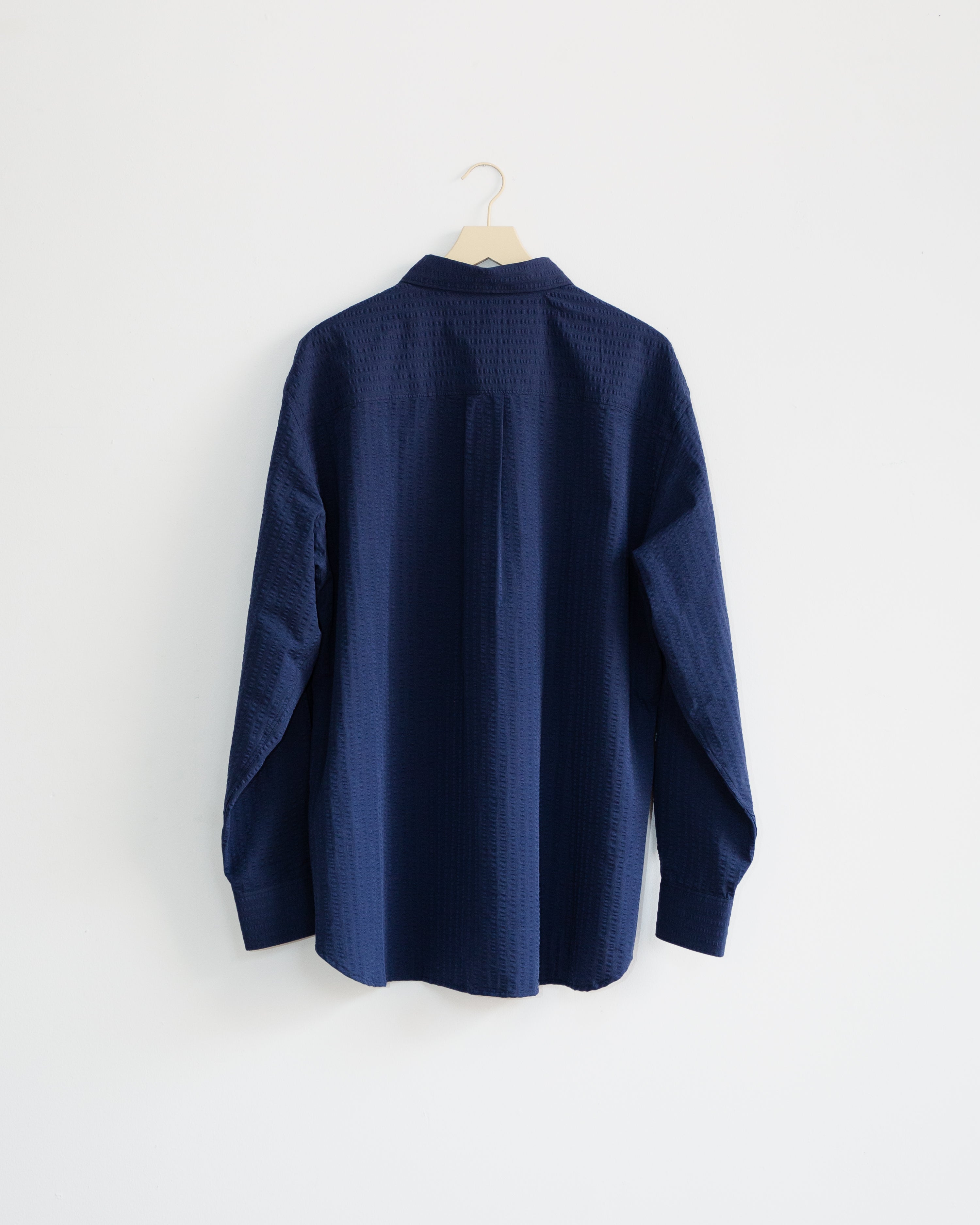 Arne Shirt -  Dark Blue Seersucker